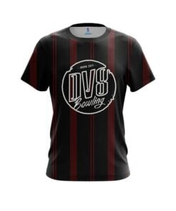 DV8 Red And Black Stripe CoolWick Bowling Jersey
