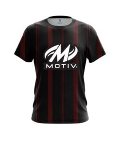 Motiv Red And Black Stripe CoolWick Bowling Jersey