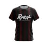 Radical Red And Black Stripe CoolWick Bowling Jersey