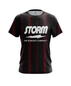 Storm Red And Black Stripe CoolWick Bowling Jersey