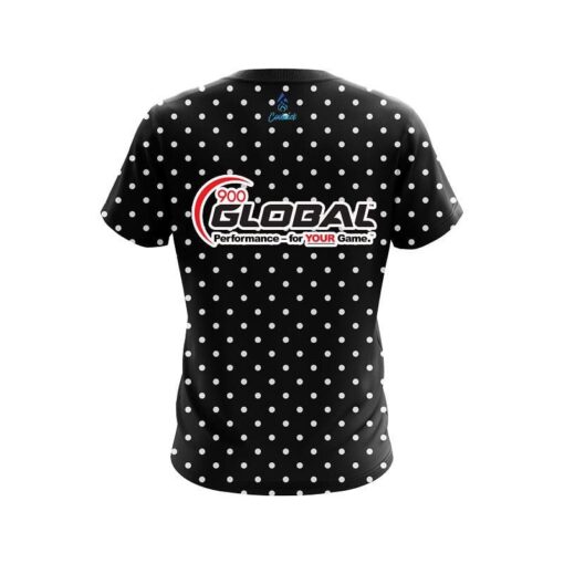 900 Global Black And White Dots CoolWick Bowling Jersey - Image 2