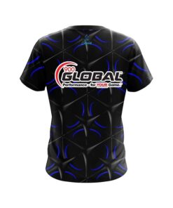 Alternative view of 900 Global Blue And Black Grid CoolWick Bowling Jersey