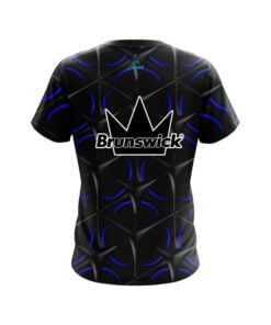 Alternative view of Brunswick Blue And Black Grid CoolWick Bowling Jersey