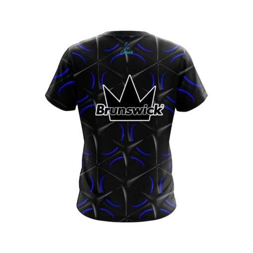 Brunswick Blue And Black Grid CoolWick Bowling Jersey - Image 2