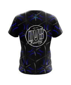 Alternative view of DV8 Blue And Black Grid CoolWick Bowling Jersey