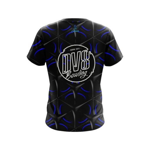 DV8 Blue And Black Grid CoolWick Bowling Jersey - Image 2