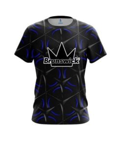 Brunswick Blue And Black Grid CoolWick Bowling Jersey