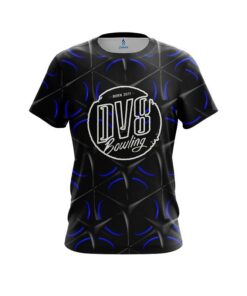 DV8 Blue And Black Grid CoolWick Bowling Jersey