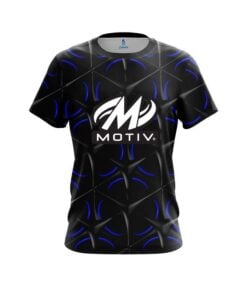 Motiv Blue And Black Grid CoolWick Bowling Jersey