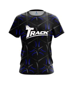 Track Blue And Black Grid CoolWick Bowling Jersey