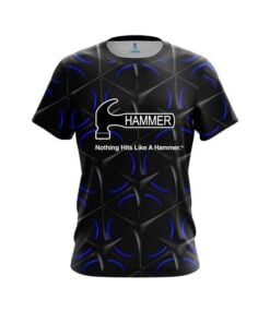 Hammer Blue And Black Grid CoolWick Bowling Jersey