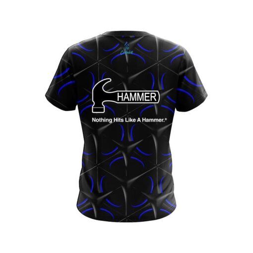 Hammer Blue And Black Grid CoolWick Bowling Jersey - Image 2
