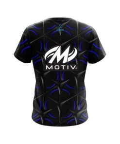 Alternative view of Motiv Blue And Black Grid CoolWick Bowling Jersey