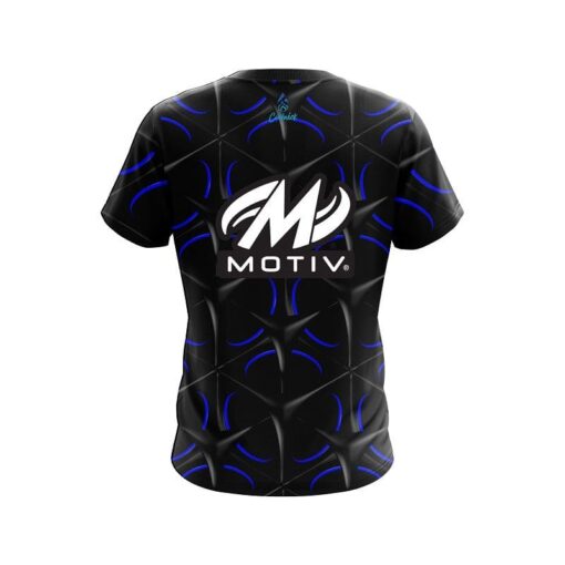 Motiv Blue And Black Grid CoolWick Bowling Jersey - Image 2