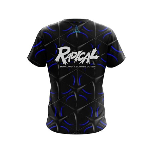 Radical Blue And Black Grid CoolWick Bowling Jersey - Image 2