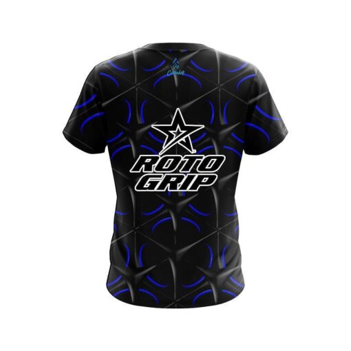 Roto Grip Blue And Black Grid CoolWick Bowling Jersey - Image 2