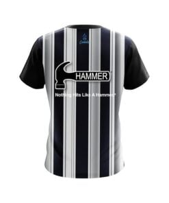 Alternative view of Hammer Navy Blue And Silver Retro CoolWick Bowling Jersey