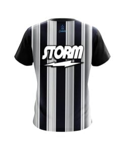 Alternative view of Storm Navy Blue And Silver Retro CoolWick Bowling Jersey