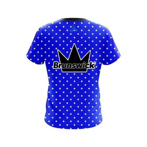 Brunswick Blue And White Dots CoolWick Bowling Jersey - Image 2