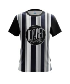 DV8 Navy Blue And Silver Retro CoolWick Bowling Jersey