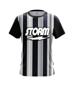 Storm Navy Blue And Silver Retro CoolWick Bowling Jersey