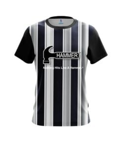 Hammer Navy Blue And Silver Retro CoolWick Bowling Jersey