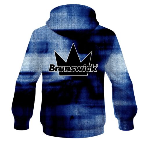 Brunswick Blue Canvas CoolWick Bowling Hoodie - Image 2