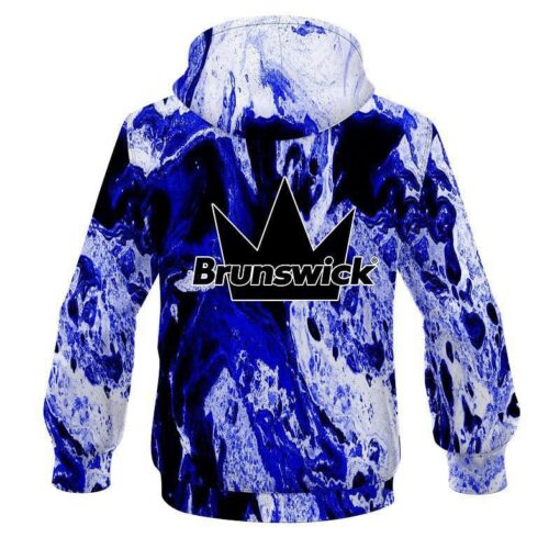 Brunswick Marble Blue CoolWick Bowling Hoodie - Image 2