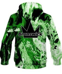 Alternative view of Brunswick Marble Green CoolWick Bowling Hoodie