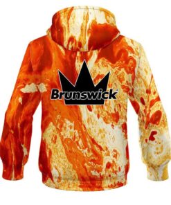 Alternative view of Brunswick Marble Orange CoolWick Bowling Hoodie