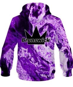 Alternative view of Brunswick Marble Purple CoolWick Bowling Hoodie