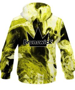 Alternative view of Brunswick Marble Yellow CoolWick Bowling Hoodie