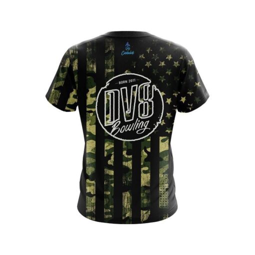 DV8 Camouflage Flag CoolWick Bowling Jersey - Image 2