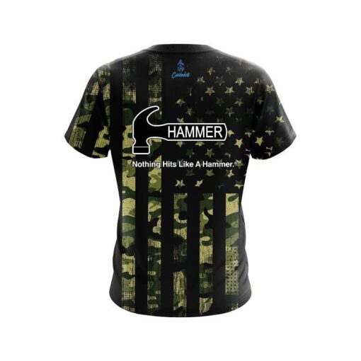 Hammer Camouflage Flag CoolWick Bowling Jersey - Image 2
