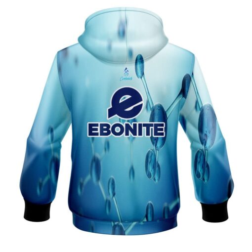 Ebonite Blue Atoms CoolWick Bowling Hoodie - Image 2