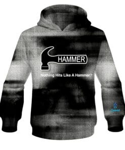 Hammer Men's Platinum Hoodie Bowling Shirt Lightweight Fleece Raglan Grey 