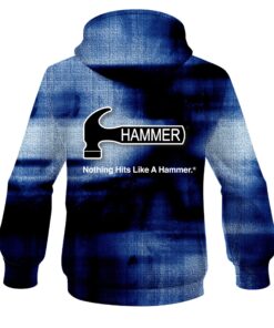 Alternative view of Hammer Blue Canvas CoolWick Bowling Hoodie