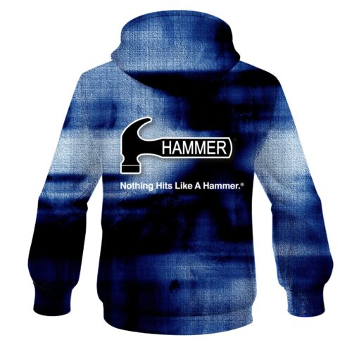 Hammer Blue Canvas CoolWick Bowling Hoodie - Image 2