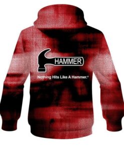 Alternative view of Hammer Red Canvas CoolWick Bowling Hoodie