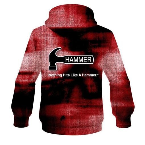 Hammer Red Canvas CoolWick Bowling Hoodie - Image 2