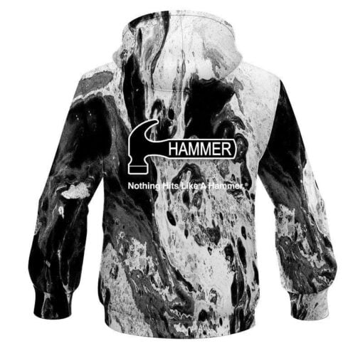 Hammer Marble Black CoolWick Bowling Hoodie - Image 2
