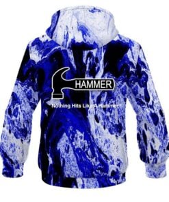 Alternative view of Hammer Marble Blue CoolWick Bowling Hoodie