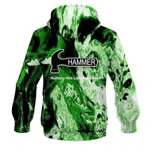 Hammer Marble Green CoolWick Bowling Hoodie - Image 2