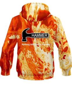 Alternative view of Hammer Marble Orange CoolWick Bowling Hoodie