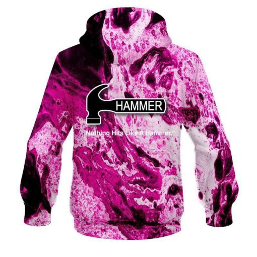 Hammer Marble Pink CoolWick Bowling Hoodie - Image 2