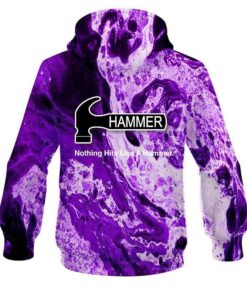 Alternative view of Hammer Marble Purple CoolWick Bowling Hoodie