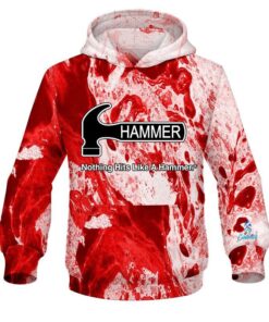 Hammer Marble Red CoolWick Bowling Hoodie