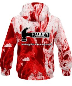 Alternative view of Hammer Marble Red CoolWick Bowling Hoodie