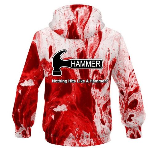 Hammer Marble Red CoolWick Bowling Hoodie - Image 2