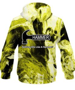Alternative view of Hammer Marble Yellow CoolWick Bowling Hoodie